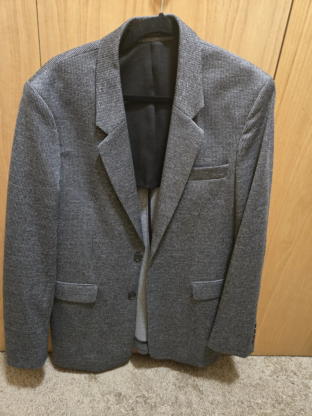 Zara Classic Men's Gray Textured Blazer